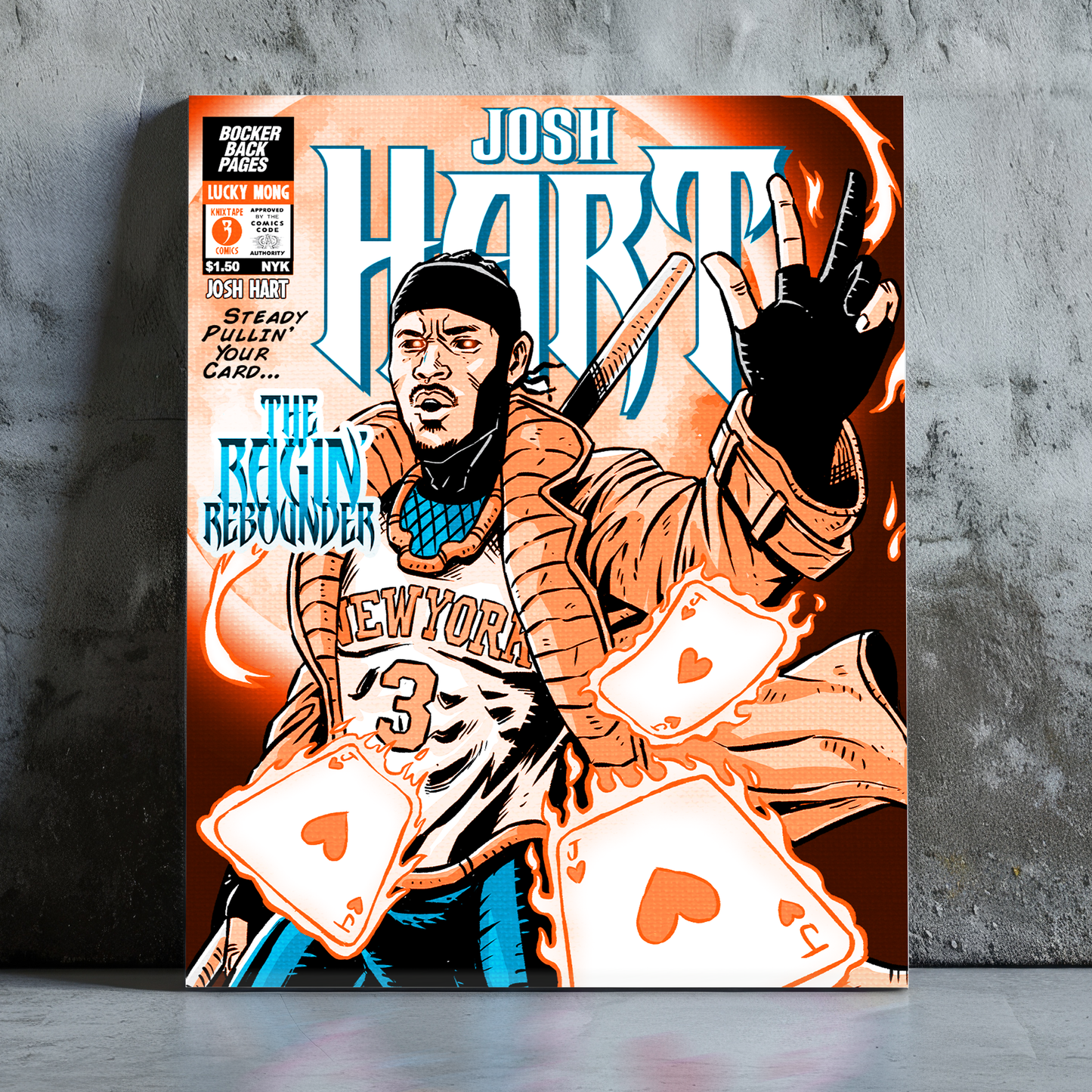 Gambit Hart Orange & Blue Mounted Canvas Art Print (Wall-Ready)