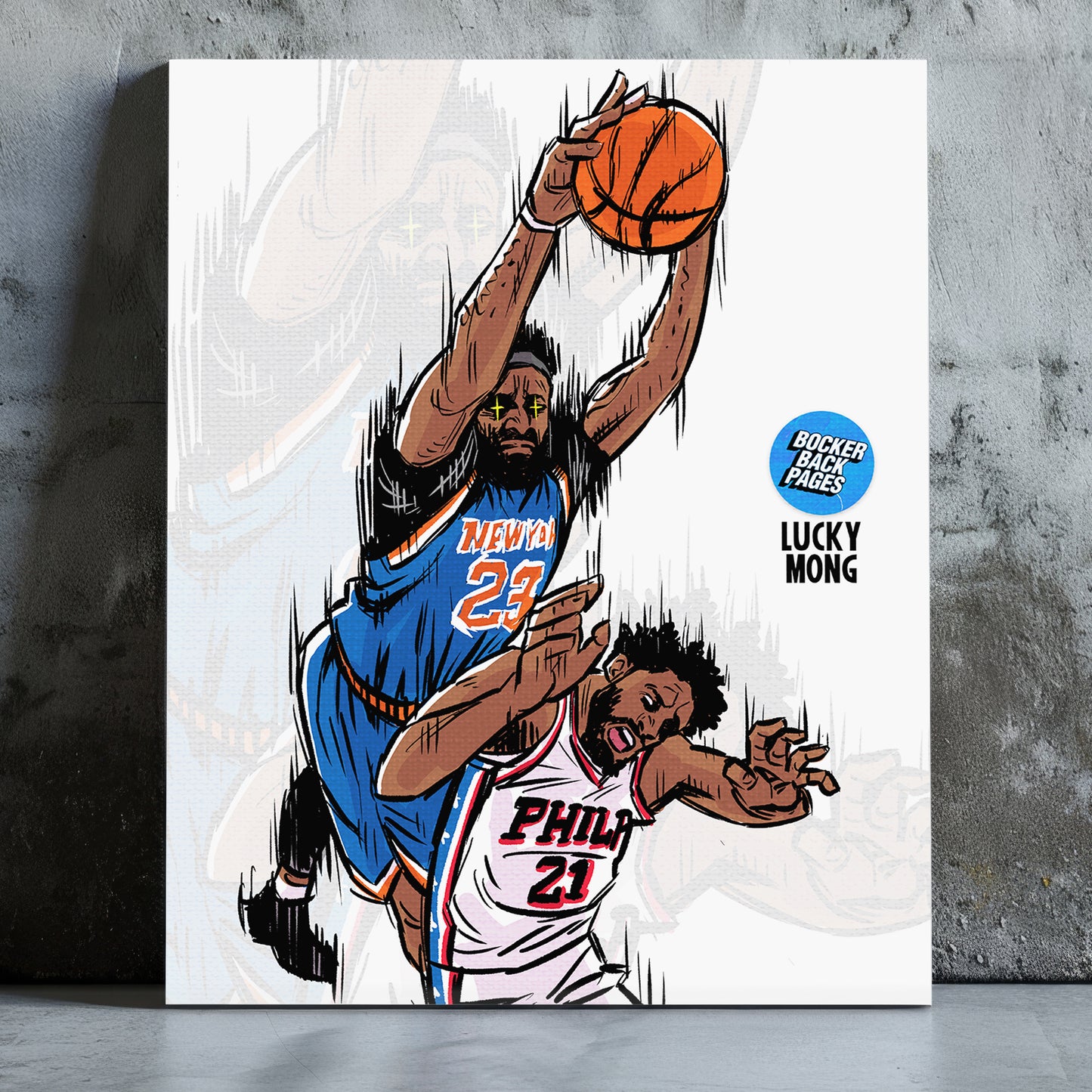 Mitch Rob Dunk Mounted Canvas Art Print