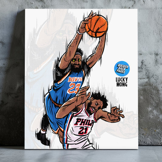 Mitch Rob Dunk Mounted Canvas Art Print